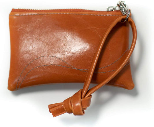 HOTCrystalyn Kae | Small ZIpper Pouch - Orange Vegan Purse made in USA