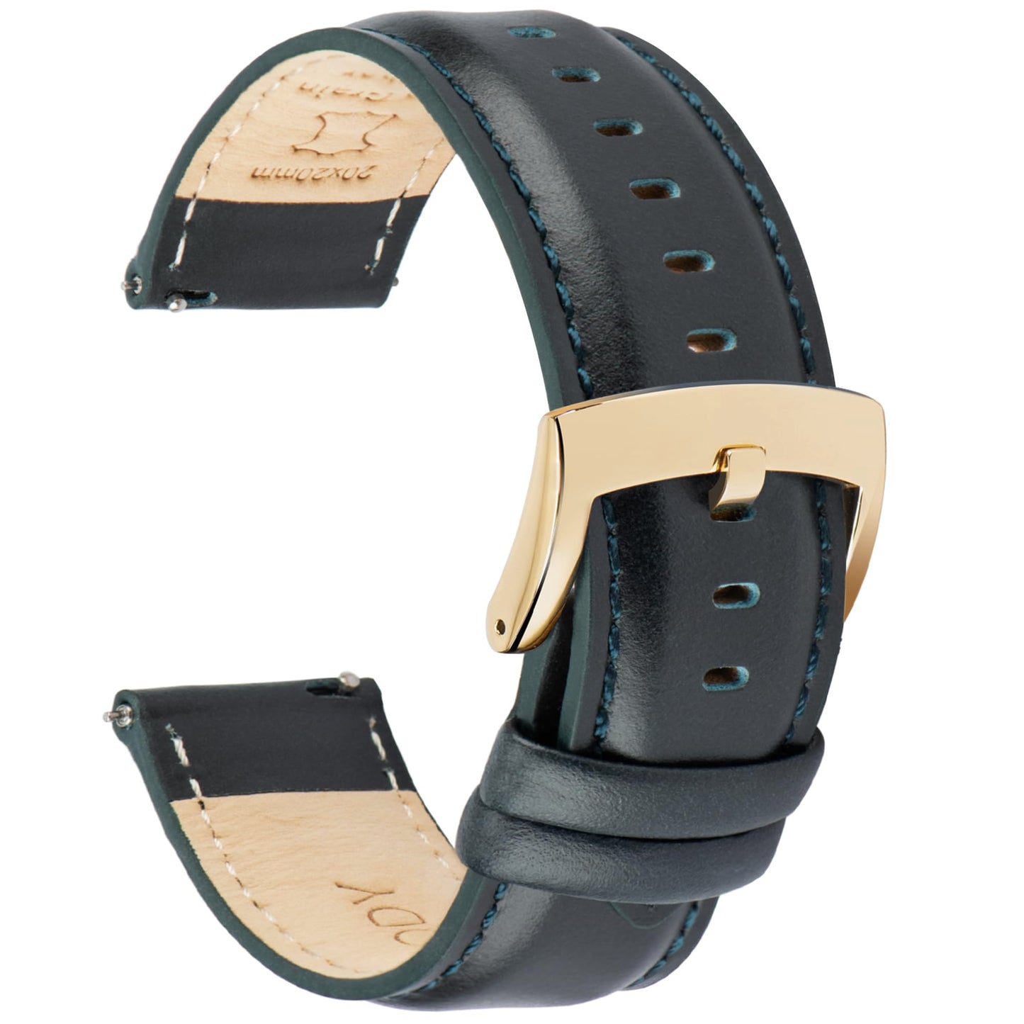 HOTOTTOODY Leather Watch Bands Quick Release, Elegant Top Grain Leather Watch Straps for Men & Women, Choice of Color & Width - 18mm, 19mm, 20mm, 21mm or 22mm Wristbands Bracelet for Watch & Smartwatch