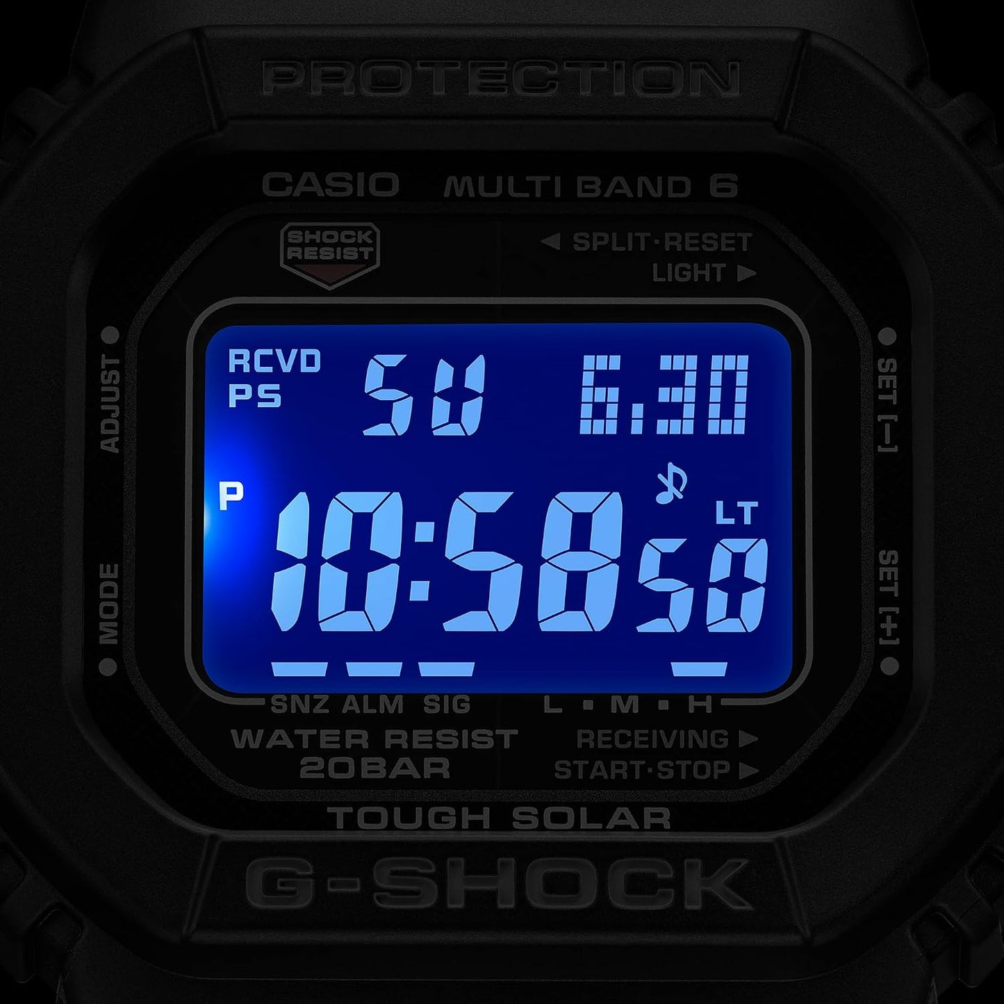 HOTCasio G-Shock GWM5610U-1B Men's Tough Solar Atomic Digital Watch, Multi-Band 6 Radio Controlled, 200M Water Resistant, Shock Resistant, LED Backlight, Black Resin Strap