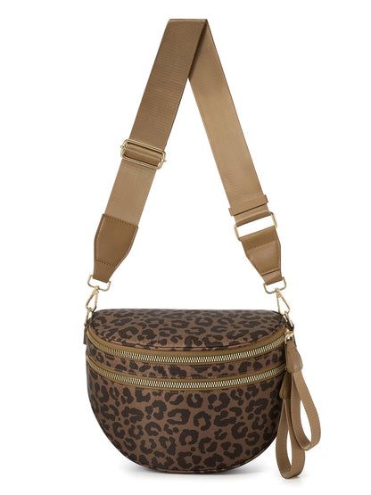 HOTPure Colour Crossbody Bag Bum Bag for Women,Spacious Purse Fanny Packs Belt Bag,Oversized Bum Bag (Colour Bum Bag-Beige)