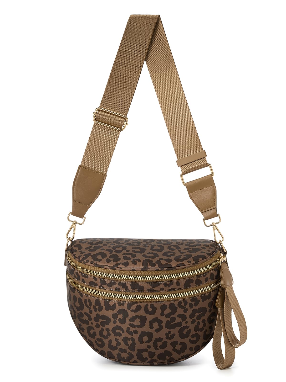 HOTPure Colour Crossbody Bag Bum Bag for Women,Spacious Purse Fanny Packs Belt Bag,Oversized Bum Bag (Colour Bum Bag-Coffee)