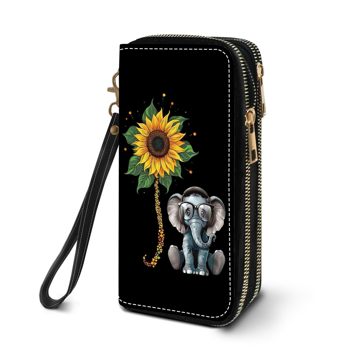 HOTWomen's Large Capacity Wallet PU Leather Double Zipper Clutch Purse Multifunctional Wallet with Removable Wristlet Strap for Smart Phone/Coin/Card/Cash, Floral Quotes Bible Verse Philippians 4-13