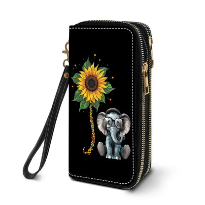 HOTWomen's Large Capacity Wallet PU Leather Double Zipper Clutch Purse Multifunctional Wallet with Removable Wristlet Strap for Smart Phone/Coin/Card/Cash, Floral Quotes Bible Verse Philippians 4-13