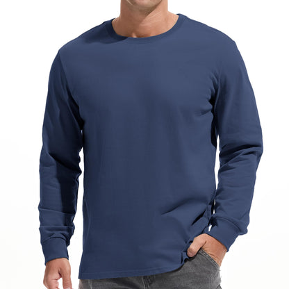 HOTVEIISAR Men's Heavy Weight Crew Neck T-Shirt Mens Premium Cotton Tee - Pre Shrunk S-3XL