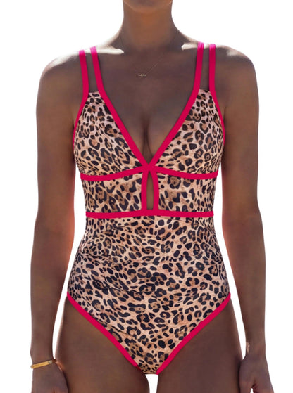 HOTpopvil Women One Piece Swimsuit 2026 Neon Tummy Control Bathing Suit | Tummy Ruched Design, Color Block, Cutout Design, Deep V Neck, Back tie,Adjustable Straps, Neon Trim,Vacation,Beach