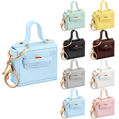 HOTLiliaafar 8 Pcs Mini Backpack Keychain Mini Coin Purses for Women Cute PU Leather Makeup Bag with Keychain, Multi Pocket Card Holder Cable Organizer Giftable Zipper Pouch (Minimalist)