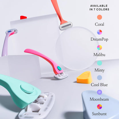 HOTBillie Razors for Women Shave Kit – Women’s Razor + 2 x 5-Blade Razor Refills + Magnetic Holder – Sunburst