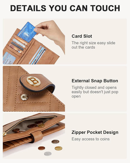 HOTBOSTANTEN Small Sling Bag for Women ＆ Leather Wallet Women RFID Blocking Credit Card Holder