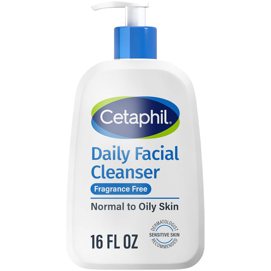 HOTCetaphil Face Wash, Daily Facial Cleanser for Sensitive, Combination to Oily Skin, 16 Oz, Fragrance Free, Gentle Foaming, Soap Free, Hypoallergenic
