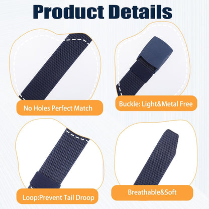 HOTsimarro Tactical 6-Pack Nylon Webbing Canvas Belt - Men & Women's Military, Outdoor, Hiking & Casual Belt