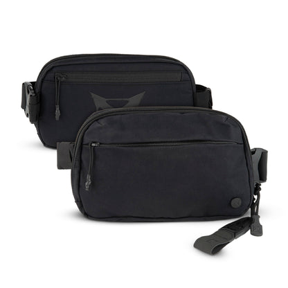 HOTVertx Everyday Tactical Fanny Pack 2.1-100% Nylon Fanny Pack for Men and Women with CCW-Ready Design and Rapid Access Tab - Black - 2L