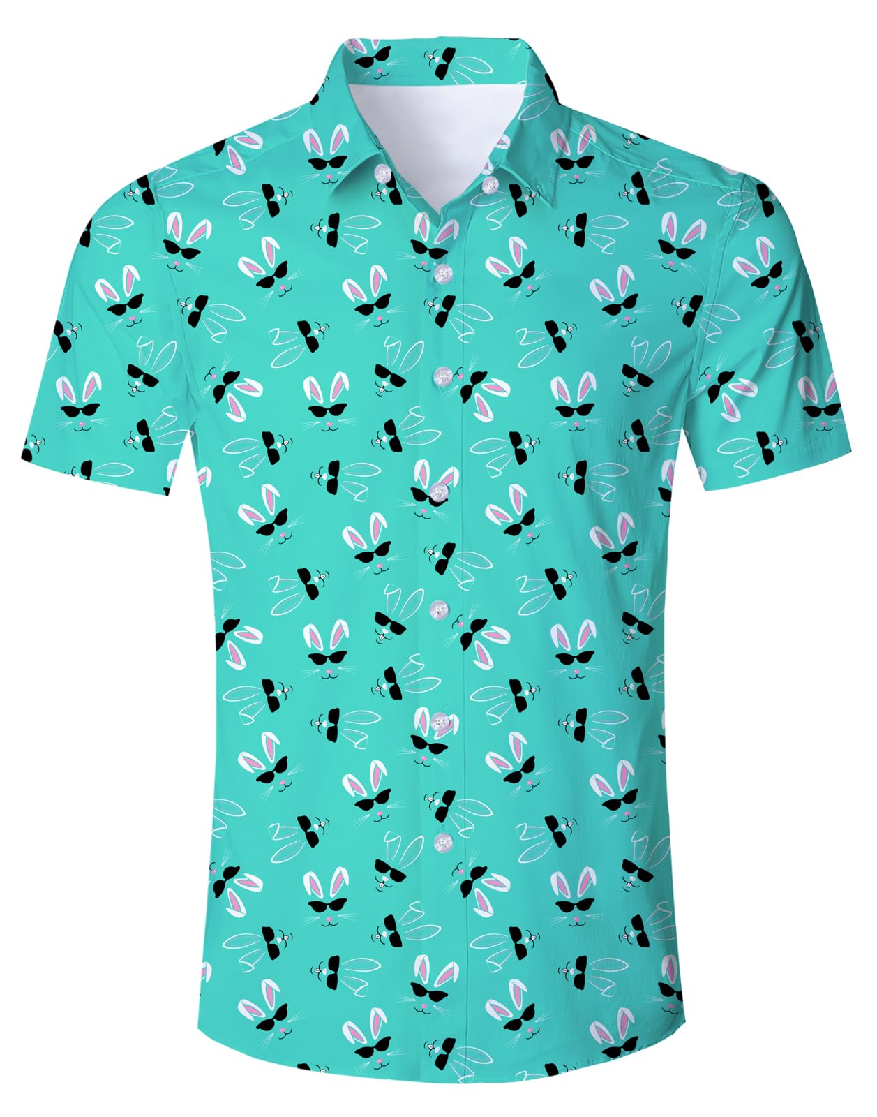 HOTFanient Mens Hawaiian Shirt Summer 3D Print Casual Short Sleeve Button Down Graphic Aloha Dress Shirts