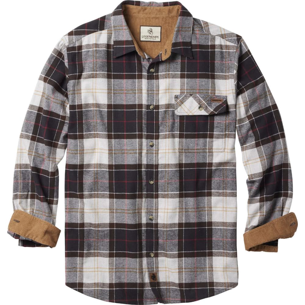 HOTLegendary Whitetails Mens Long Sleeve Button Down 100% Cotton Flannel Shirt