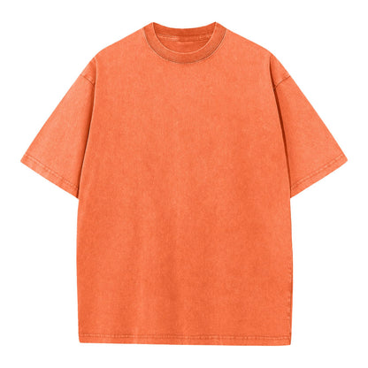 HOTMen's Cotton T-Shirts Oversized Unisex Short Sleeves Casual Loose Wash Solid Basic Tee Tops