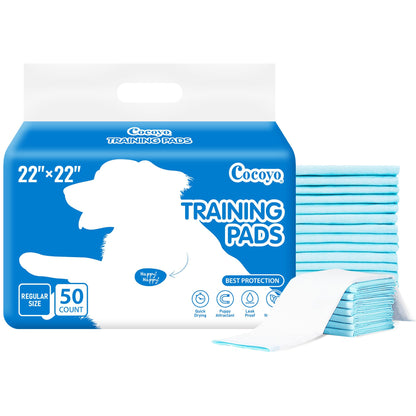 HOTCOCOYO Best Value 22"x22" Dog Training Pads 50 Count | Dog Pee Pads | Super Absorbent Puppy Pads,White