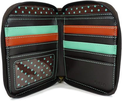HOTCHALA Zip Around Wallet, Wristlet, 8 Credit Card Slots, Sturdy Pu Leather