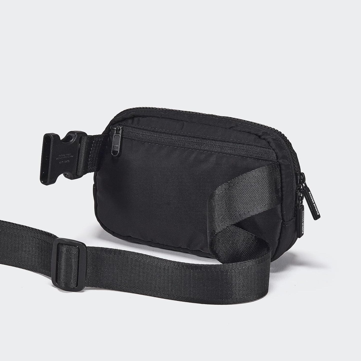 HOTPander Two Way Zipper Fanny Pack Nylon Everywhere Belt Bag for Women, Water Repellent Waist Packs, Crossbody Bags with Adjustable Strap (Black).
