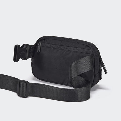 HOTPander Two Way Zipper Fanny Pack Nylon Everywhere Belt Bag for Women, Water Repellent Waist Packs, Crossbody Bags with Adjustable Strap (Black).