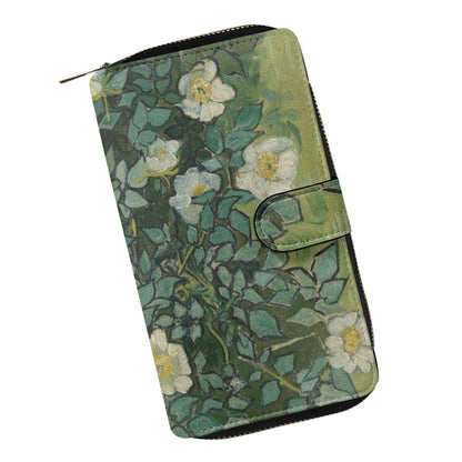 HOTjoo meryer Monet Oil Painting Flap Long Wallet Water Lilies Print Leather Wallet for Women Men,Monet Water Lilies
