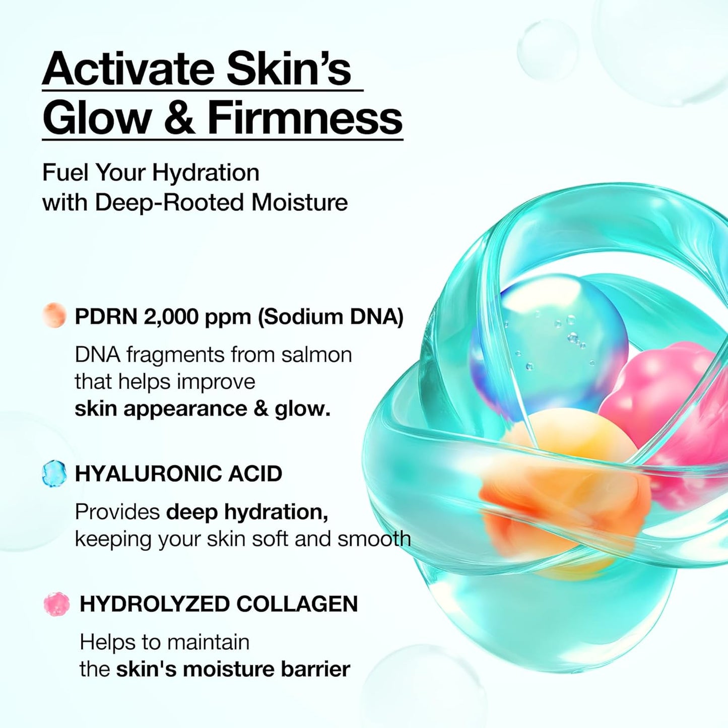 HOTAnua PDRN Collagen Glow Facial Serum Spray, Hydrating Face Mist, Hyaluronic Acid, dewy glass finish, All Skin Types, Instant Plumping Hydration, Firming Care, Korean Skincare, 3.38 fl oz