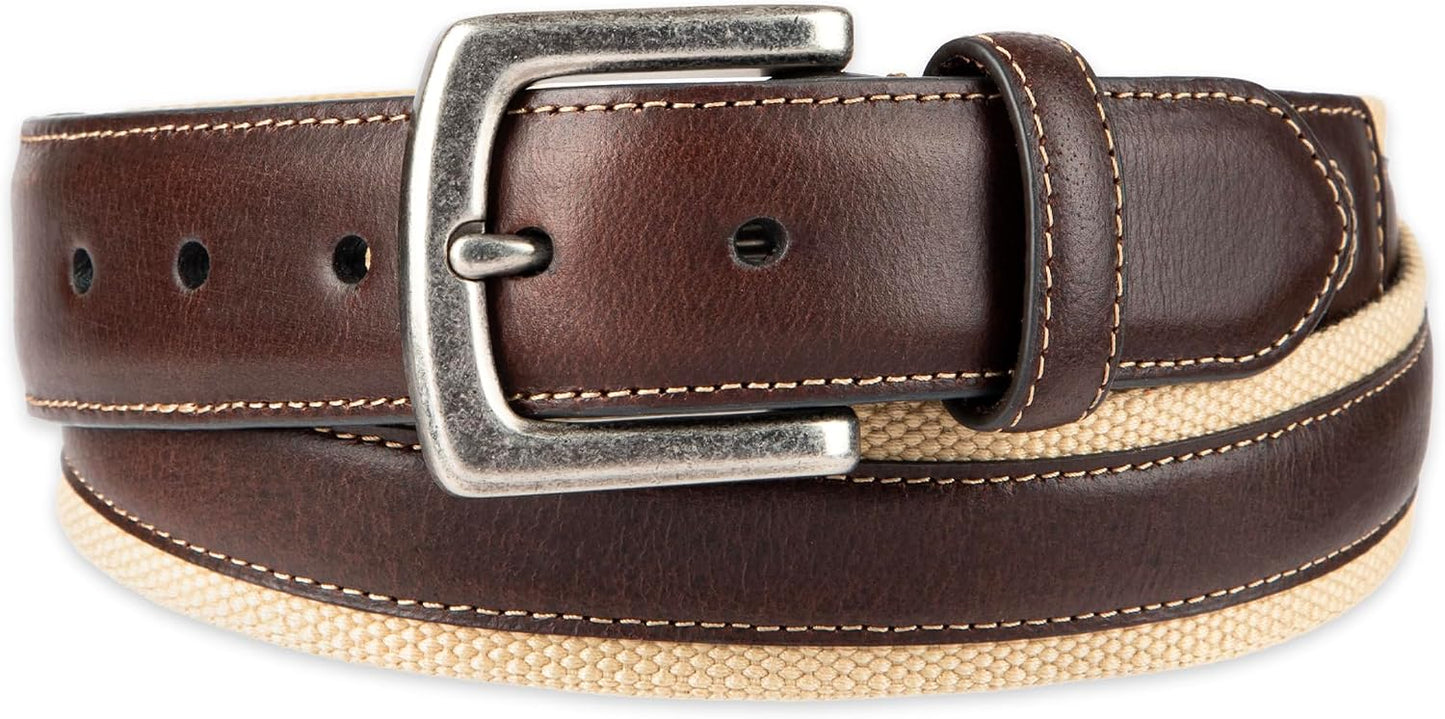 HOTColumbia Men's Leather Casual Belt Tan & Brown Classic Style for Everyday Wear
