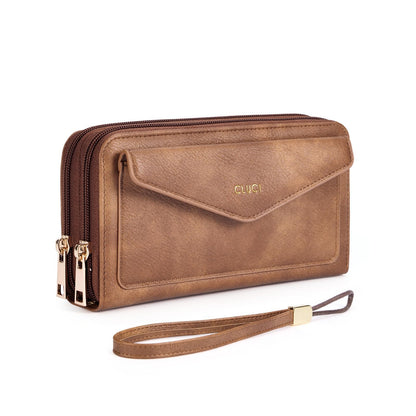 HOTCLUCI Wallet Women Capacity Wristlet Purse for Women Long Ladies Wallet RFID Blocking Multi Credit Card Holder