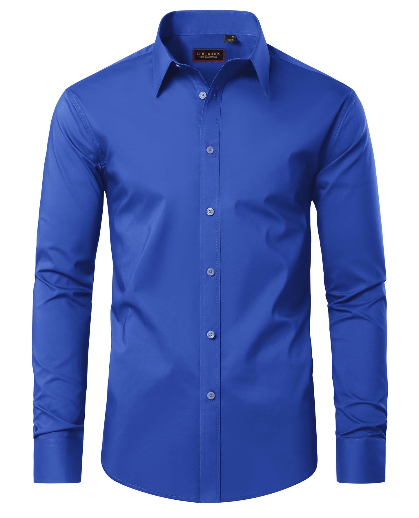 HOTLion Nardo Cotton Mens Dress Shirts Long Sleeve Wrinkle Free Business Casual Button Down Shirts Formal Shirts Big and Tall