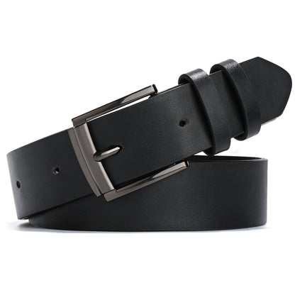 HOTWHIPPY Women Leather Belt for Jeans Pants Dresses Black Ladies Waist Belt with Pin Buckle