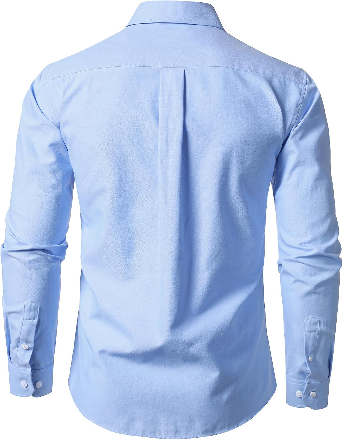HOTLucMatton Men's Lightweight Oxford Long Sleeve Button Down Shirt Business Casual Slim fit Dress Shirts with Pocket