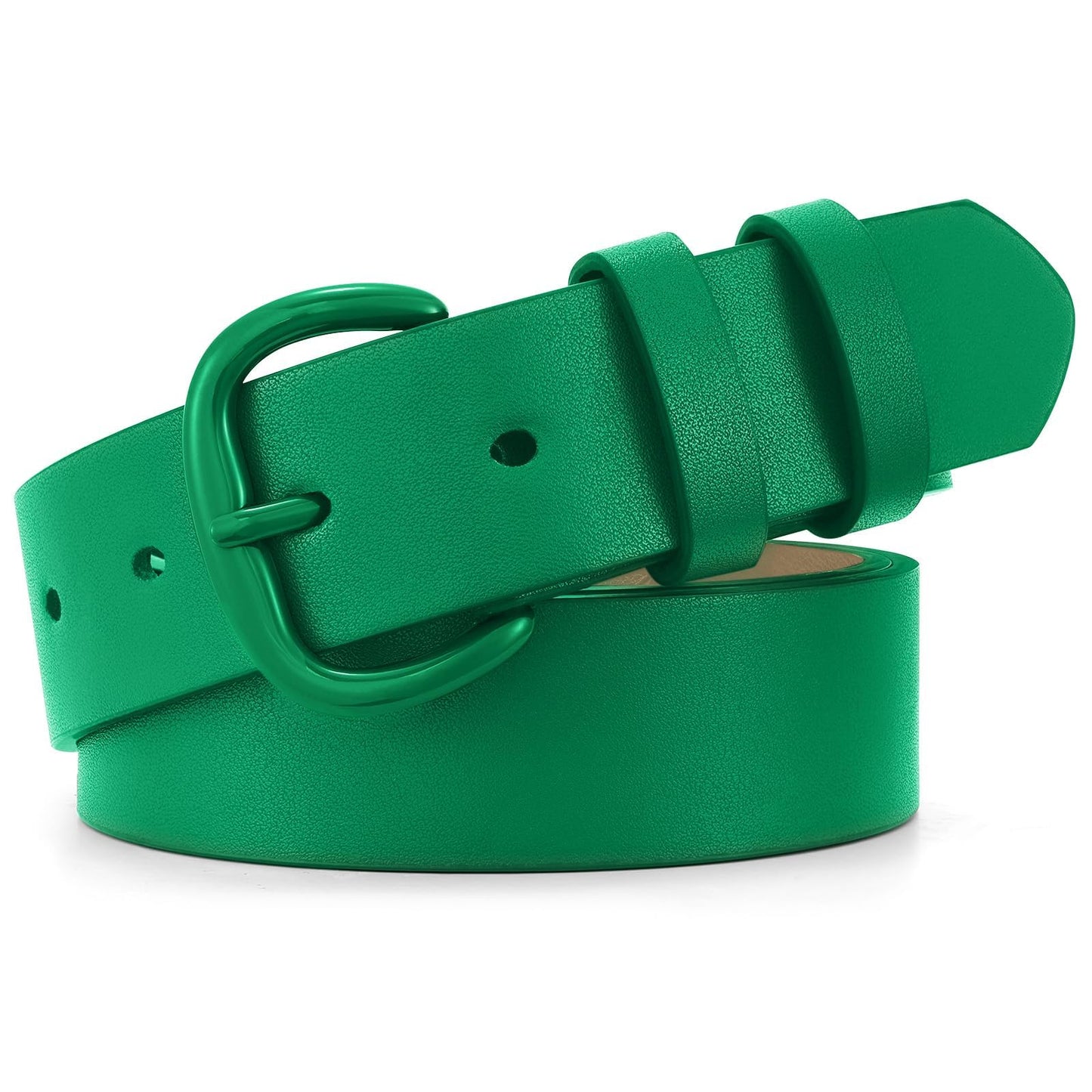HOTWHIPPY Women Leather Belt for Jeans Pants Dresses Black Ladies Waist Belt with Pin Buckle