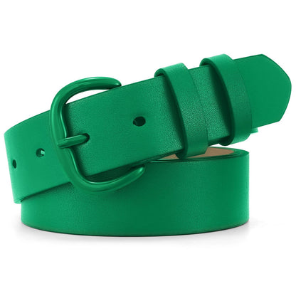 HOTWHIPPY Women Leather Belt for Jeans Pants Dresses Black Ladies Waist Belt with Pin Buckle