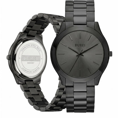 HOTBUREI Men Watches Gifts for Men Fashion Stainless Steel Analog Quartz Waterproof Watches for Mens