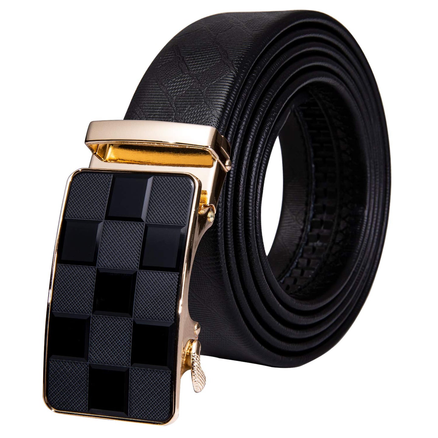 HOTDubulle Designer Mens Belts, Sliding Automatic Buckle Ratchet Dress Belt TOP Genuine Leather Strap Gifts