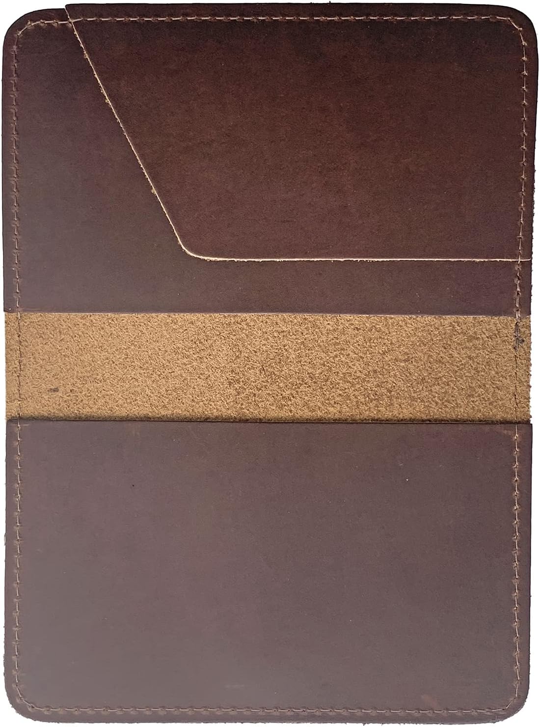 HOTRustic Hickory Leather Top Stub Checkbook Cover
