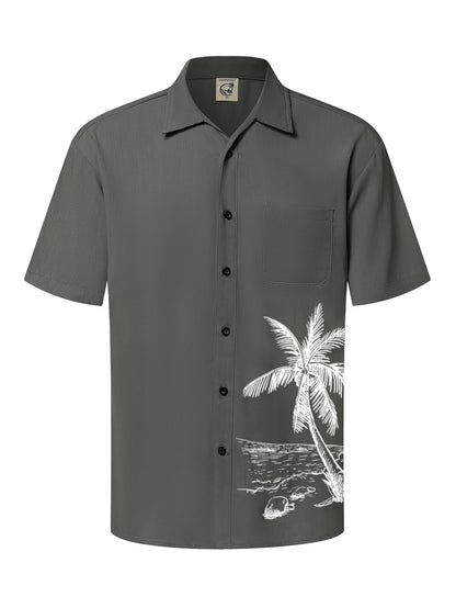 HOTHardaddy Men's Hawaiian Shirt Short Sleeves Coconut Printed Button Down Summer Beach Casual Shirts