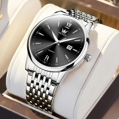 HOTOLEVS Men's Watch,Classic Silver Watches for Men, Waterproof Stainless Steel Roman Numbers Men's Watch Easy to Read