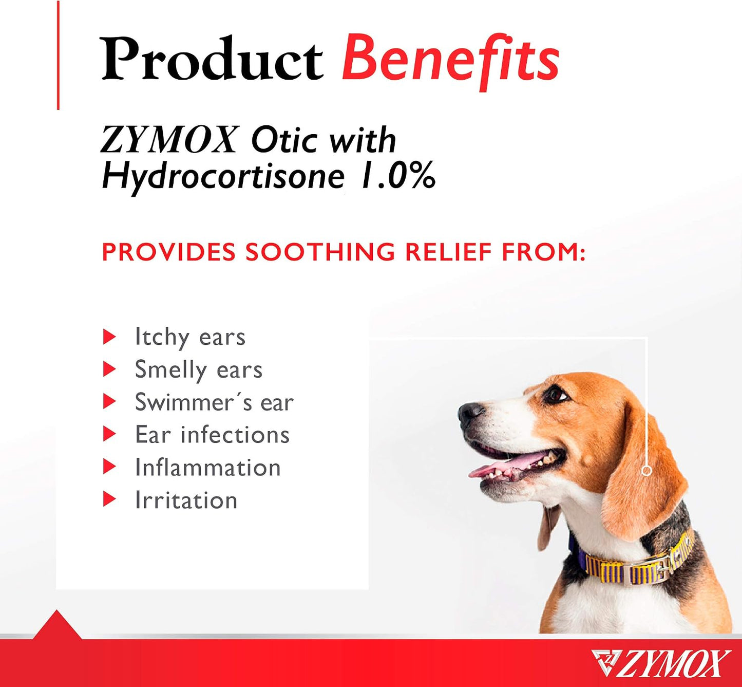 HOTZymox Otic Enzymatic Solution for Dogs and Cats to Soothe Ear Infections with 1% Hydrocortisone for Itch Relief, 1.25oz | with 1% Hydrocortisone for Itch Relief, 1.25oz
