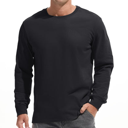 HOTVEIISAR Men's Heavy Weight Crew Neck T-Shirt Mens Premium Cotton Tee - Pre Shrunk S-3XL