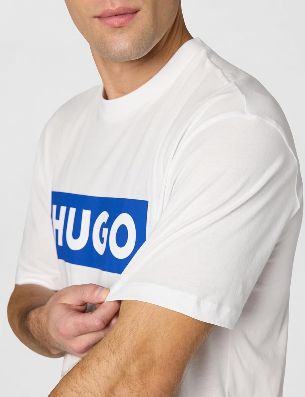 HOTHugo Men's Logo Stripe Cotton Crew Neck T-Shirt