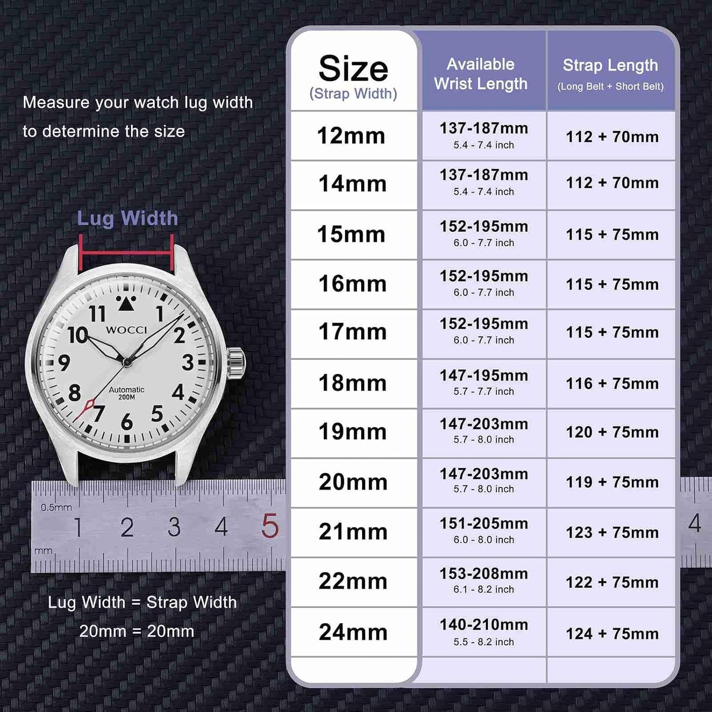 HOTWOCCI 20mm Silicone Watch Band, Quick Release Rubber Replacement Strap with Black Stainless Steel Buckle (Black)