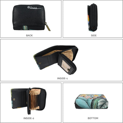 HOTAnna by Anuschka Women’s Hand-Painted Original Leather RFID Double Compartment Wallet