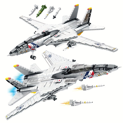 F-14 Jet Fighter Plane Tomcat Military Building Set for Adult, 1:34 Army Model Jet Fighter Plane 1600 Pcs