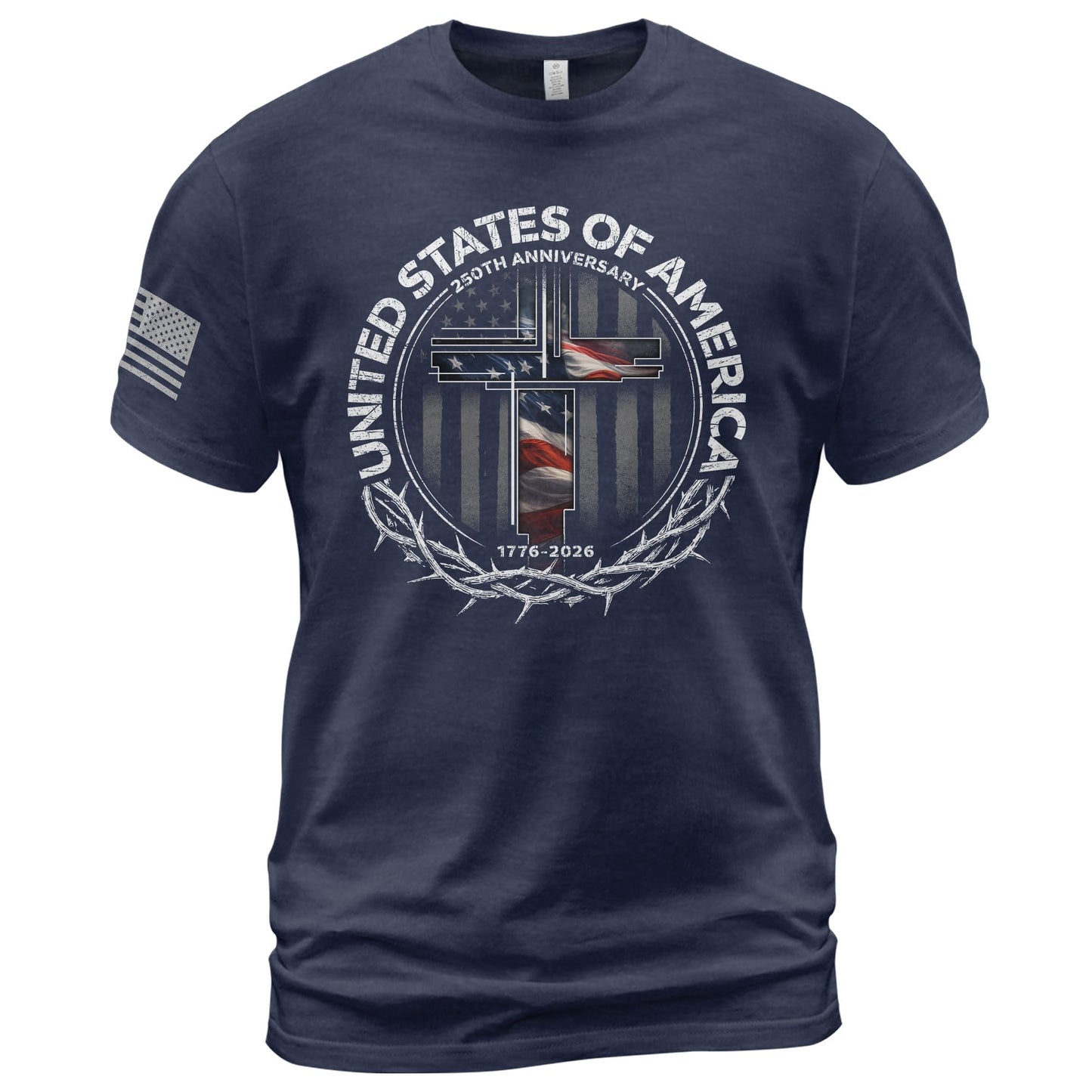 HOT250 Anniversary USA Shirt, Christian Shirts for Men | Celebrate your faith and American pride with our unique collection of cross-themed apparel and 250th anniversary shirts