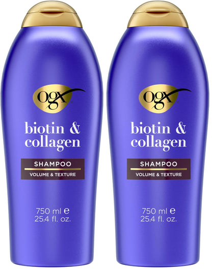 HOTOGX Thick & Full + Biotin & Collagen Volumizing Shampoo, Nutrient-Infused Hair Shampoo with Vitamin B7 Biotin Gives Hair Volume & Body for 72+ Hours, Sulfate-Free Surfactants, 25.4 fl. oz