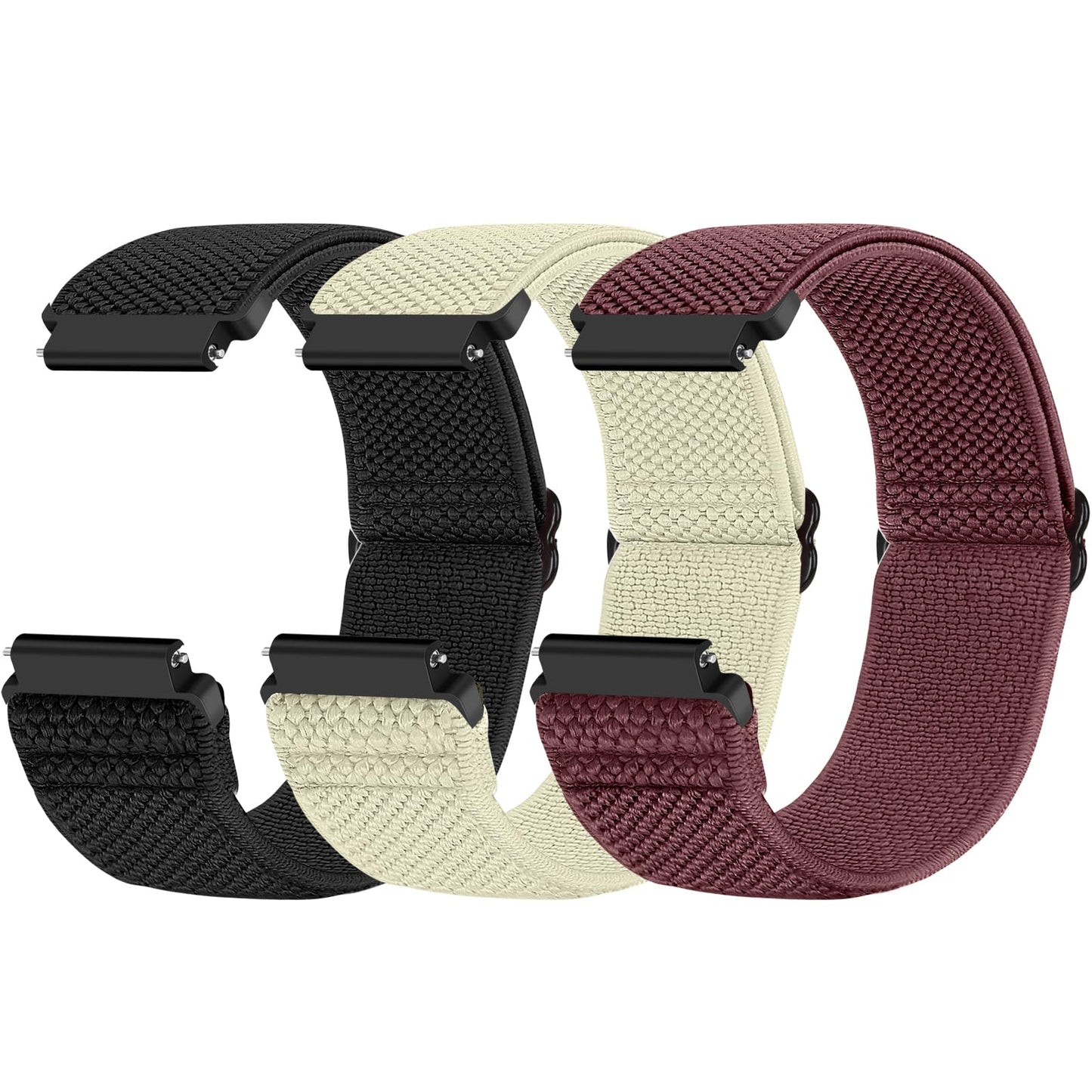 HOTCompatible with 16mm 18mm 19mm 20mm 22mm 24mm Watch Bands Quick Release Replacement Wristband,Adjustable Stretchy Nylon Solo Loop Straps Fabric Braided Sport Elastic Bands for Men Women