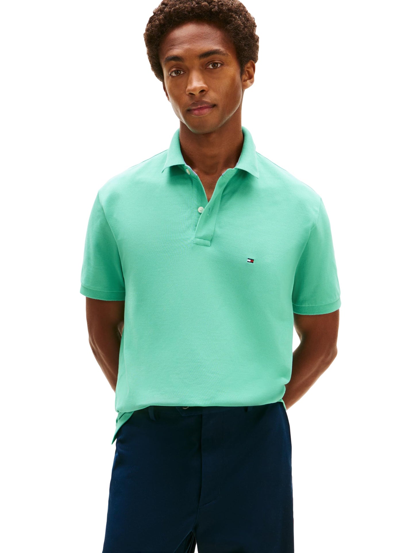 HOTTommy Hilfiger Mens Short Sleeve Cotton Pique Polo Shirt in Regular Fit