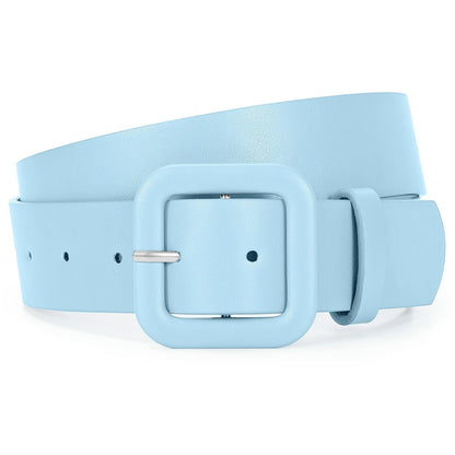 HOTWHIPPY Women Leather Belt Candy Color Fashion Square Buckle Belt Ladies Belt for Jeans Pants Dresses