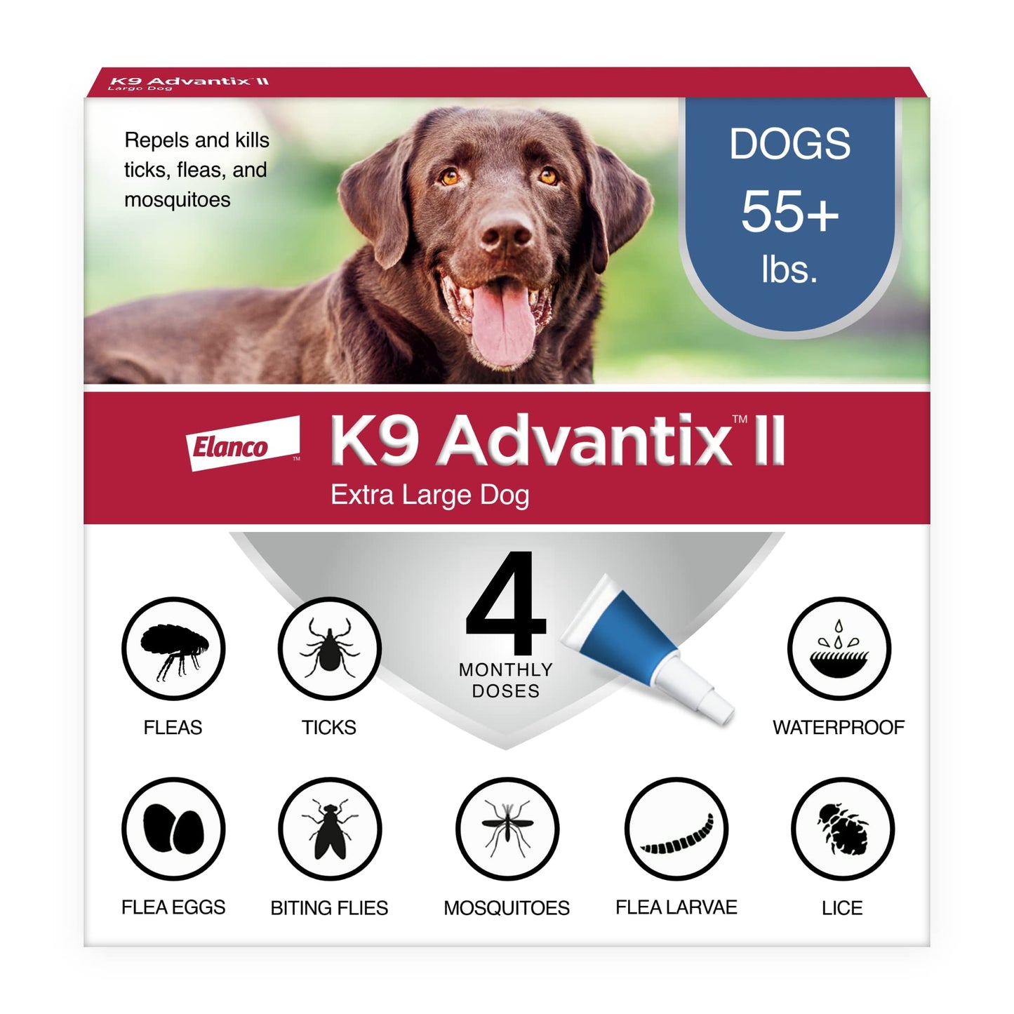 HOTK9 Advantix II XL Dog Vet-Recommended Flea, Tick & Mosquito Treatment & Prevention | Dogs Over 55 lbs. | 6-Mo Supply