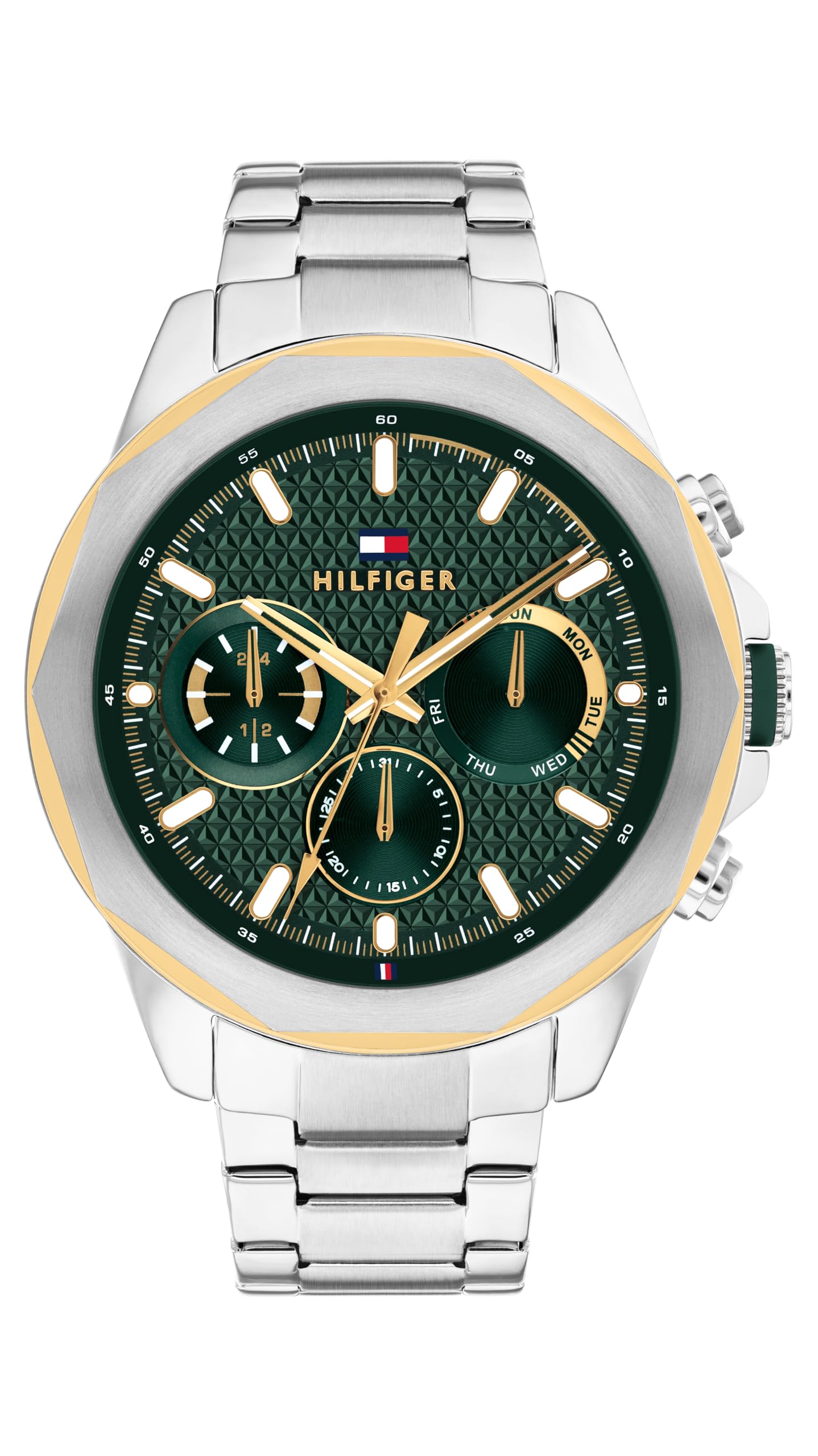 HOTTommy Hilfiger Men's Multifunction Quartz Watch, Stainless Steel Bracelet, Water Resistant 5 ATM, Urban Stylish Timepiece, Gift for Him, 46mm