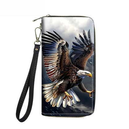 HOTWomen's Large Capacity Wallet PU Leather Double Zipper Clutch Purse Multifunctional Wallet with Removable Wristlet Strap for Smart Phone/Coin/Card/Cash, Flower Butterfly